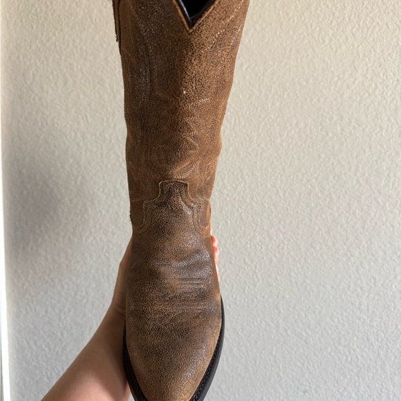 Tony Lama suede Western Cowboy Boots - Picture 2 of 4